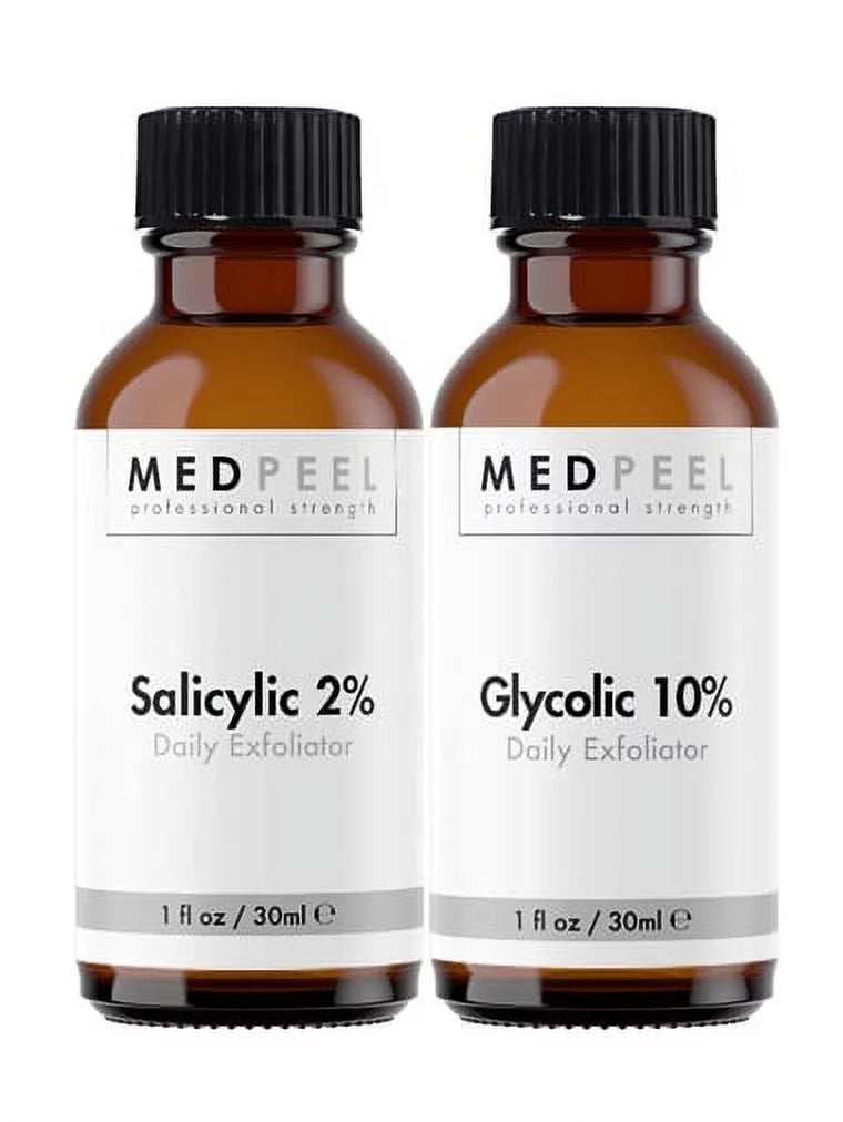 '- Beta 10% Set 1oz Alpha 2% Daily Glycolic Salicylic Exfoliator MedPeel 1oz,