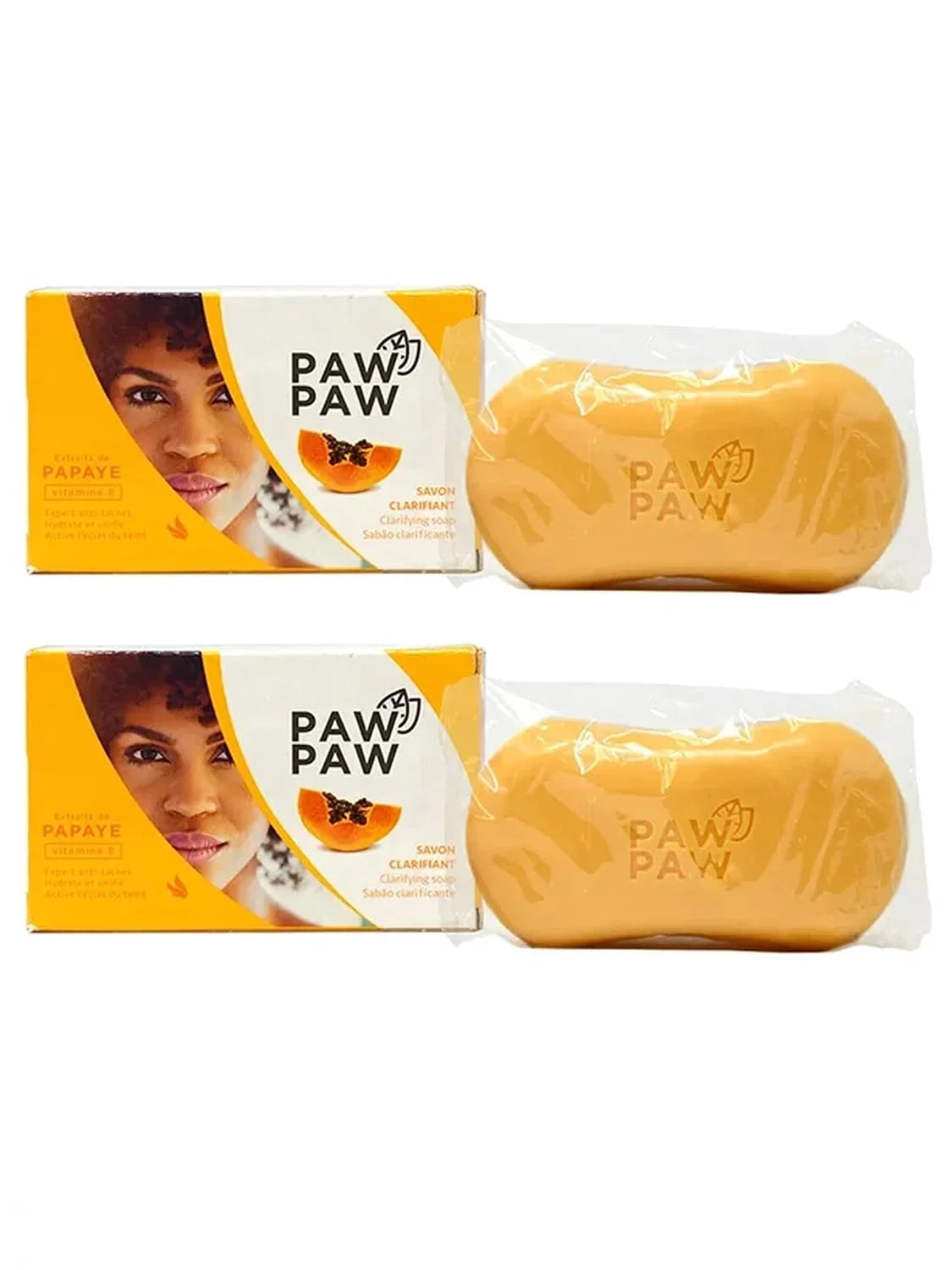 Skin E, 2) Of & Clarifying Extracted Soap 180G./6.3Oz. Bar (Pack Body Paw With Papaye Paw