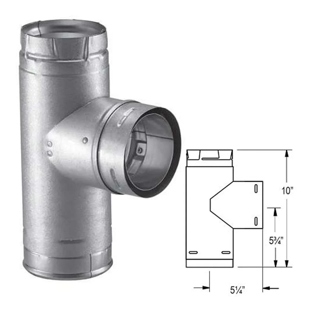 Tee Cap PelletVent Galvalume Single 4PVP-T Pro Clean-Out with - 4'' Tee
