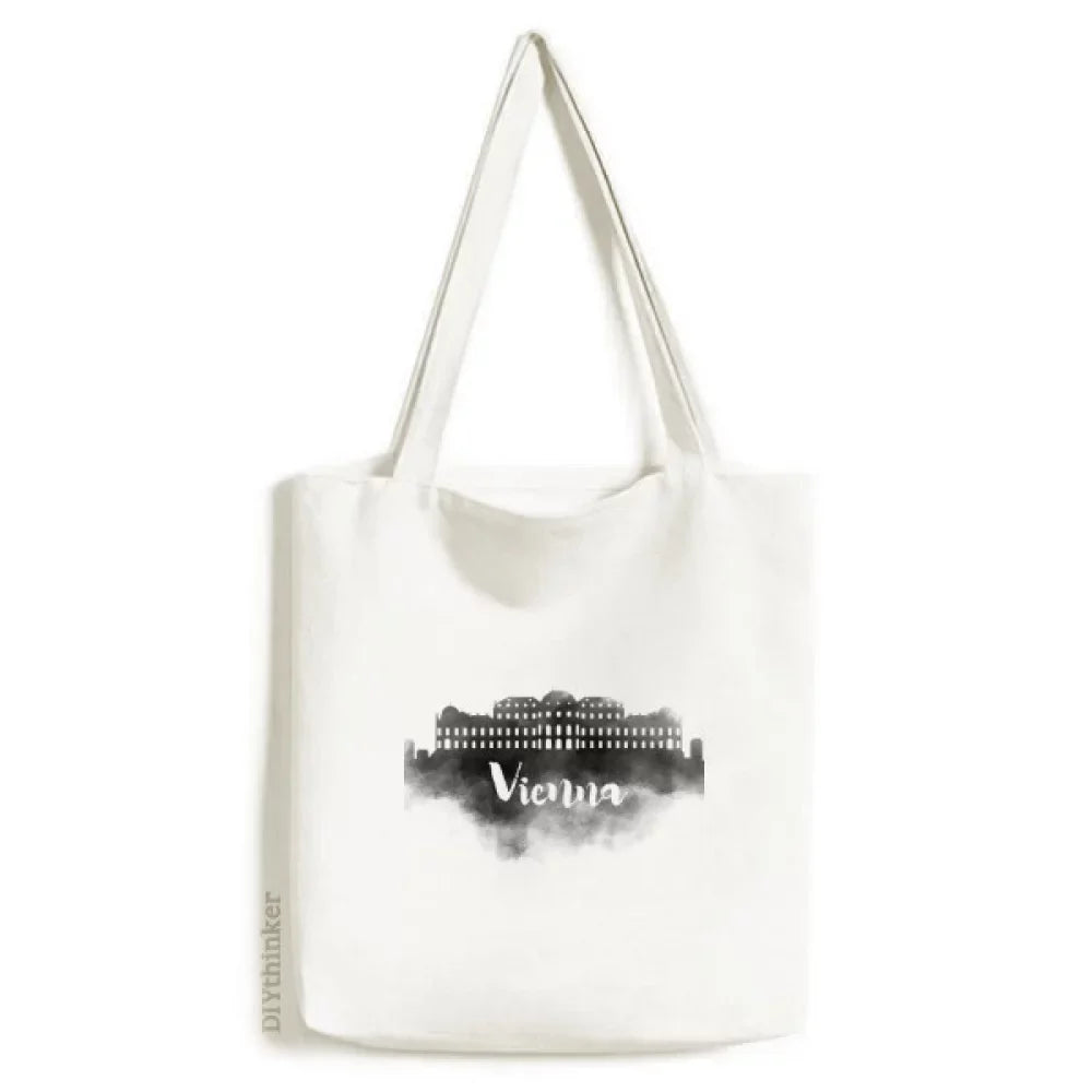 Canvas Austria Shopping Landmark Handbag City Casual Vienna Satchel Bag Tote Ink