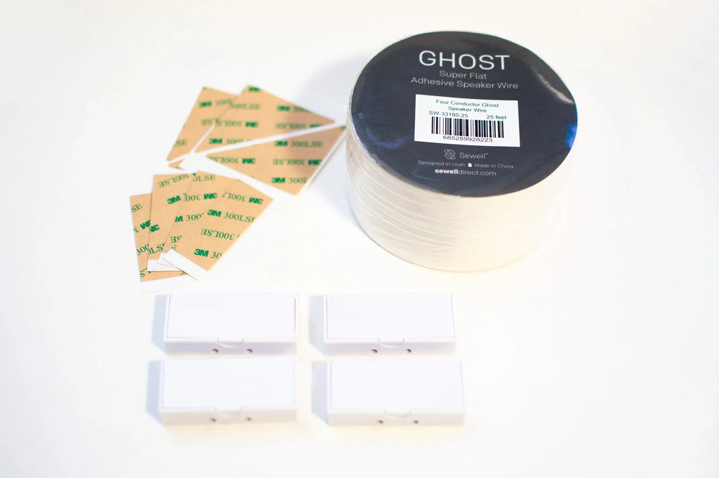 AWG 2.0, (4 conductor) 18 Super Flat conductor), 16 AWG or Wire, White (2 Ghost Wire Adhesive