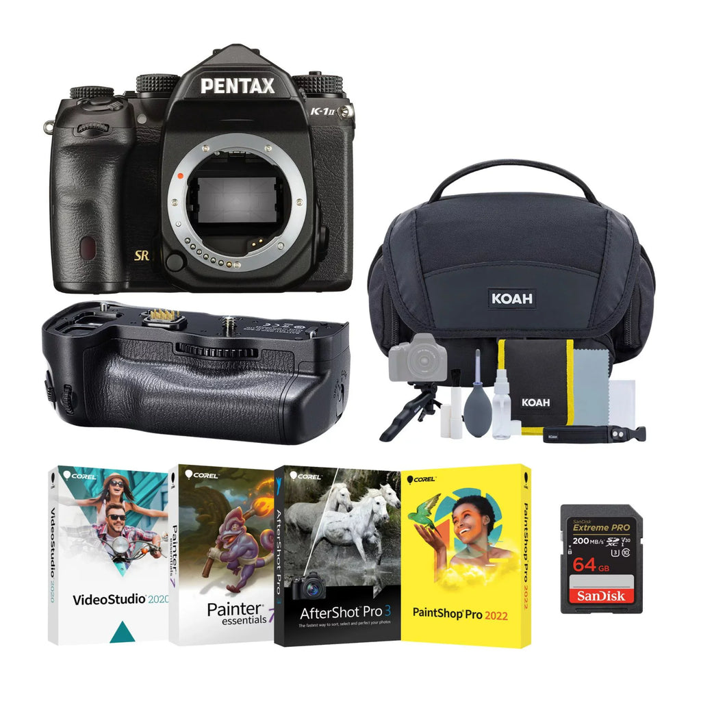 with DSLR Pentax Mark Battery SD Camera II Memory Bundle K-1 Grip, Card D-BG6