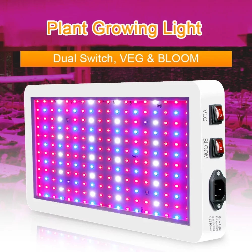 Grow Switch Hanging Greenhouse Waterproof Bloom for Htovila Indoor Flowers LEDs Dual Light 312 IP65 LED Full for Spectrum Plant Veg Lamps and 2000W Seedlings Growing Plants