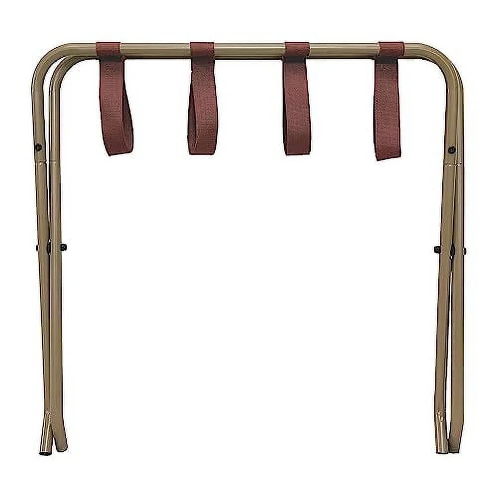 Rack Luggage Furniture Bedroom Brand Foldable Guest Room, Finish for Stand Metal Suitcase - Hotel, Kings Gold