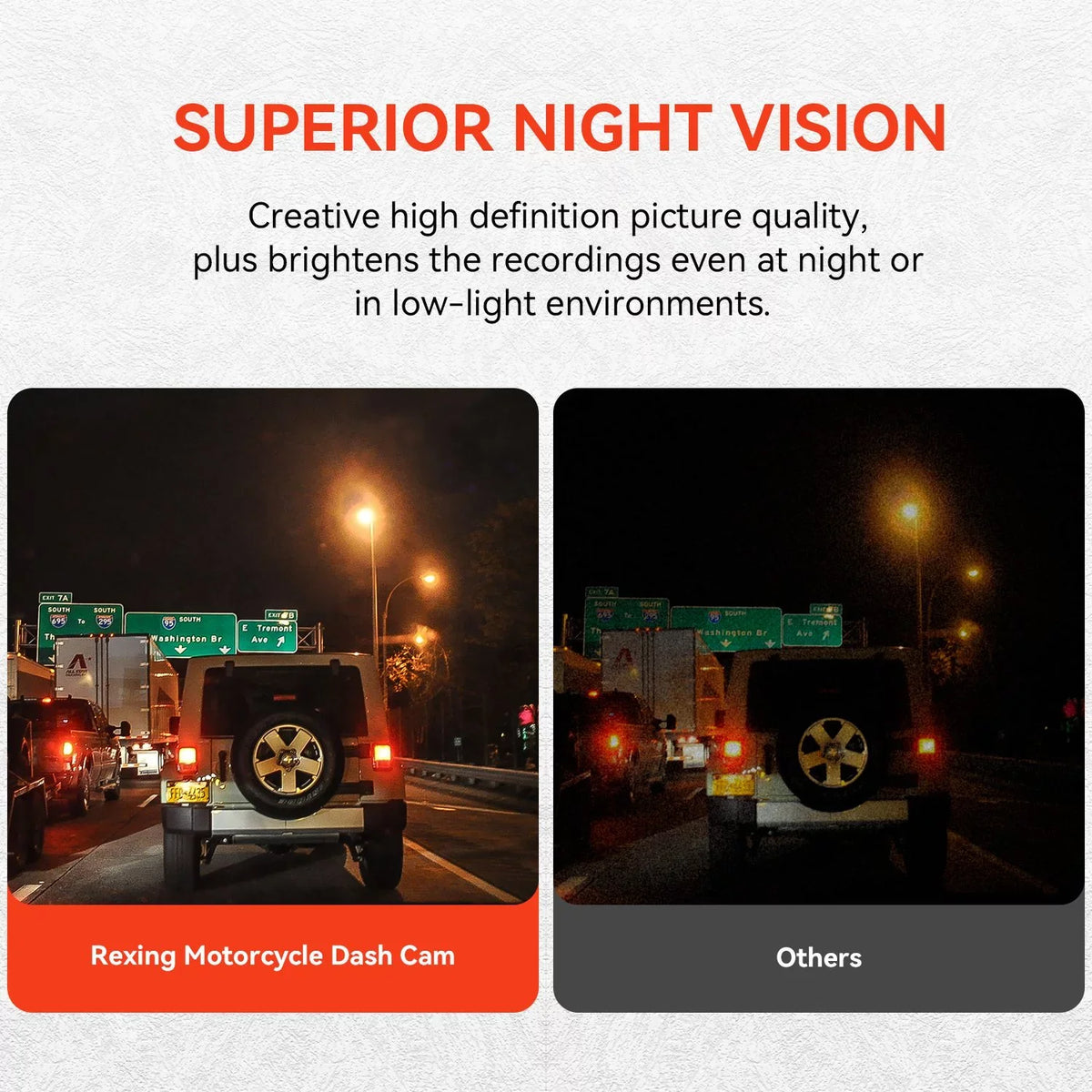 Dual Dash & 1080P Motorcycle Wi-Fi with MTC1 Rexing Cam GPS Channel