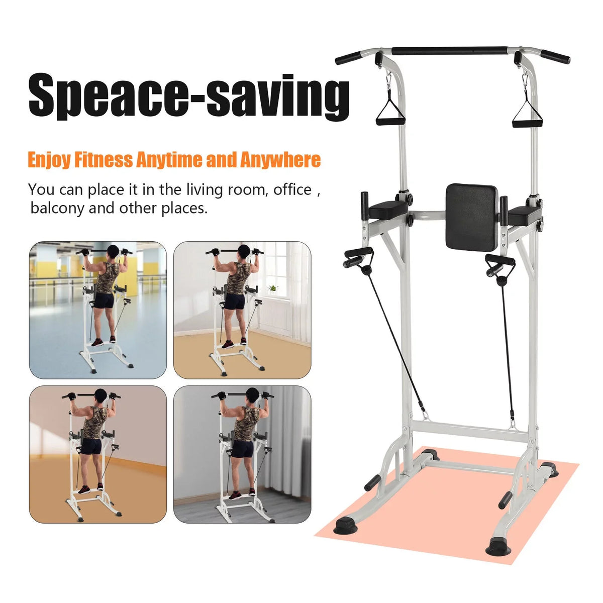 and Tower Home Gym Station Height Sit Ups Bar Power Adjustable Pull-Up Power