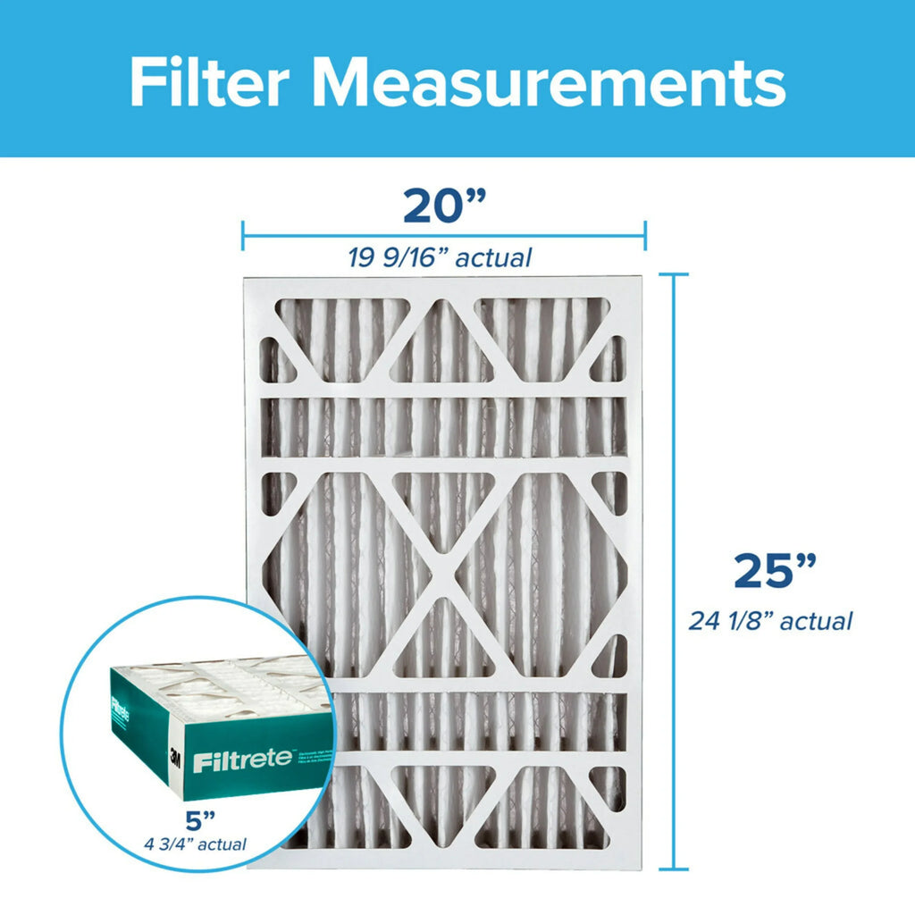 MERV 1 1200 Air Deep Filter, Pleat, Filter 11, MPR Filtrete 20x25x5 Reduction Allergen