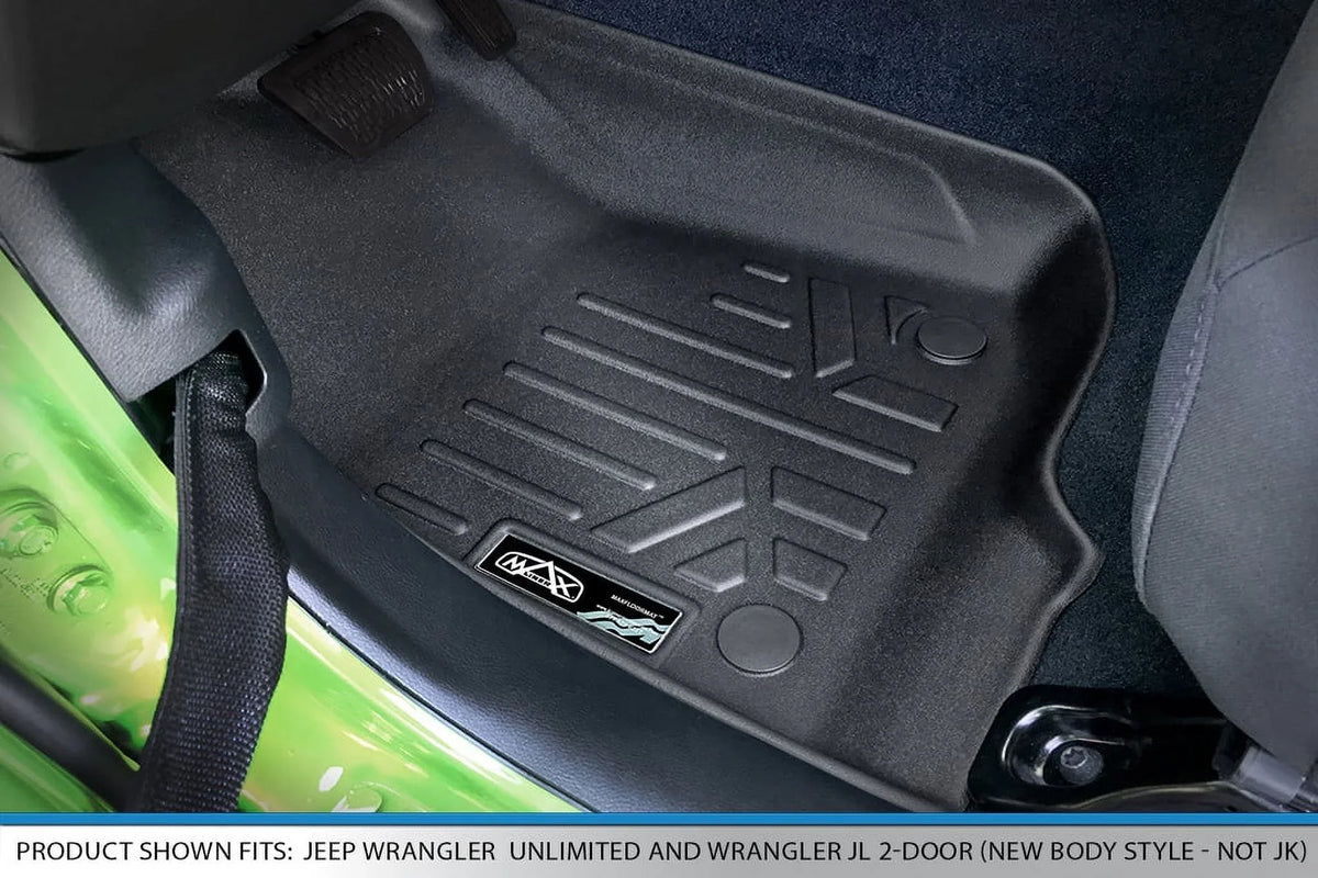 2 with Set Storage Liner Black Custom SA0316-B0459 Underseat Rear Mats Fit Gladiator, Smartliner Jeep Floor 2020-2023 Row Lockable for