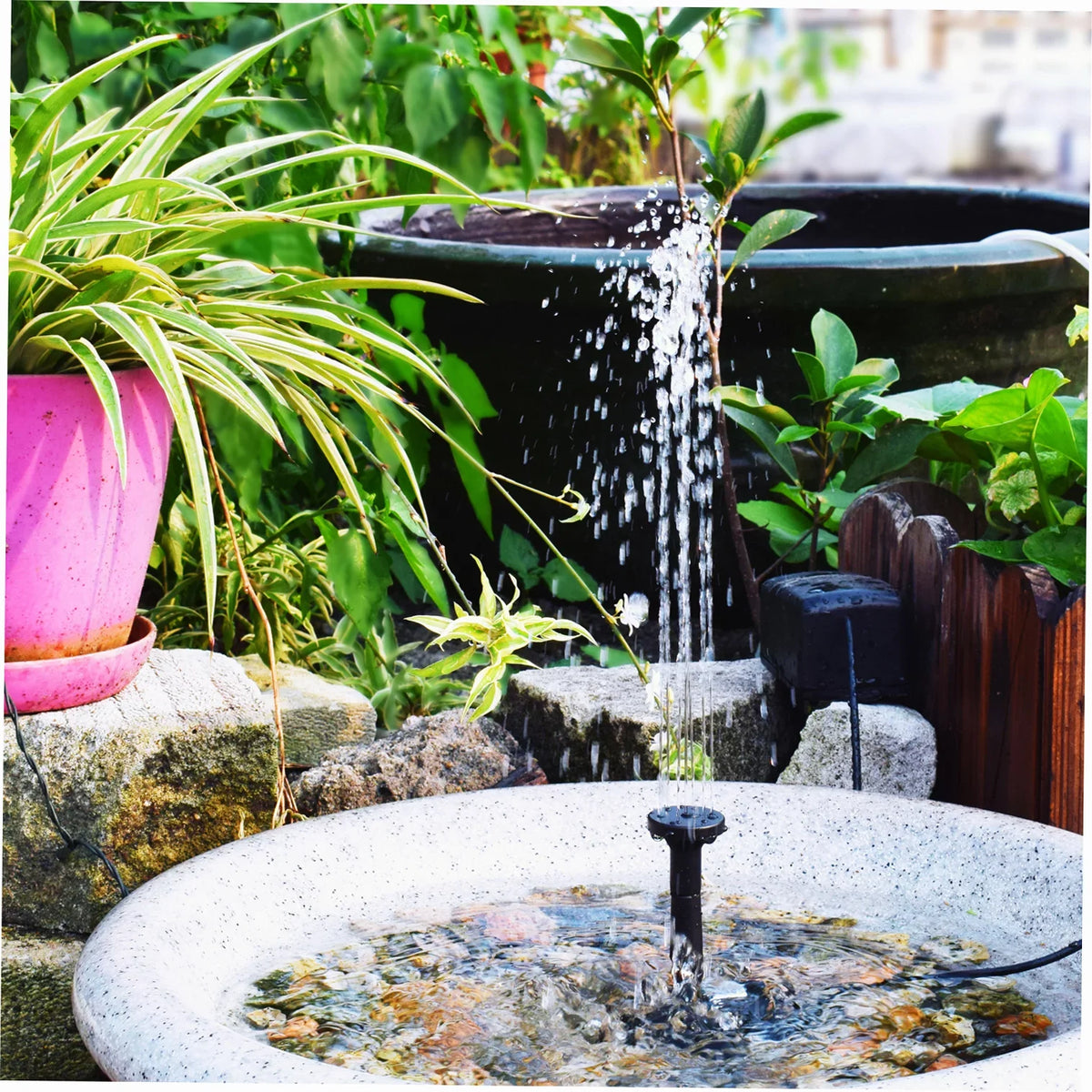 Pump Powered Pond 10V8W Panel Arealer DIY Pump Fountain with Kit Adjustable FishSmall Birdbath Fountain Fountain Solar Pump Pool Patio Lawn Solar Garden Panel for