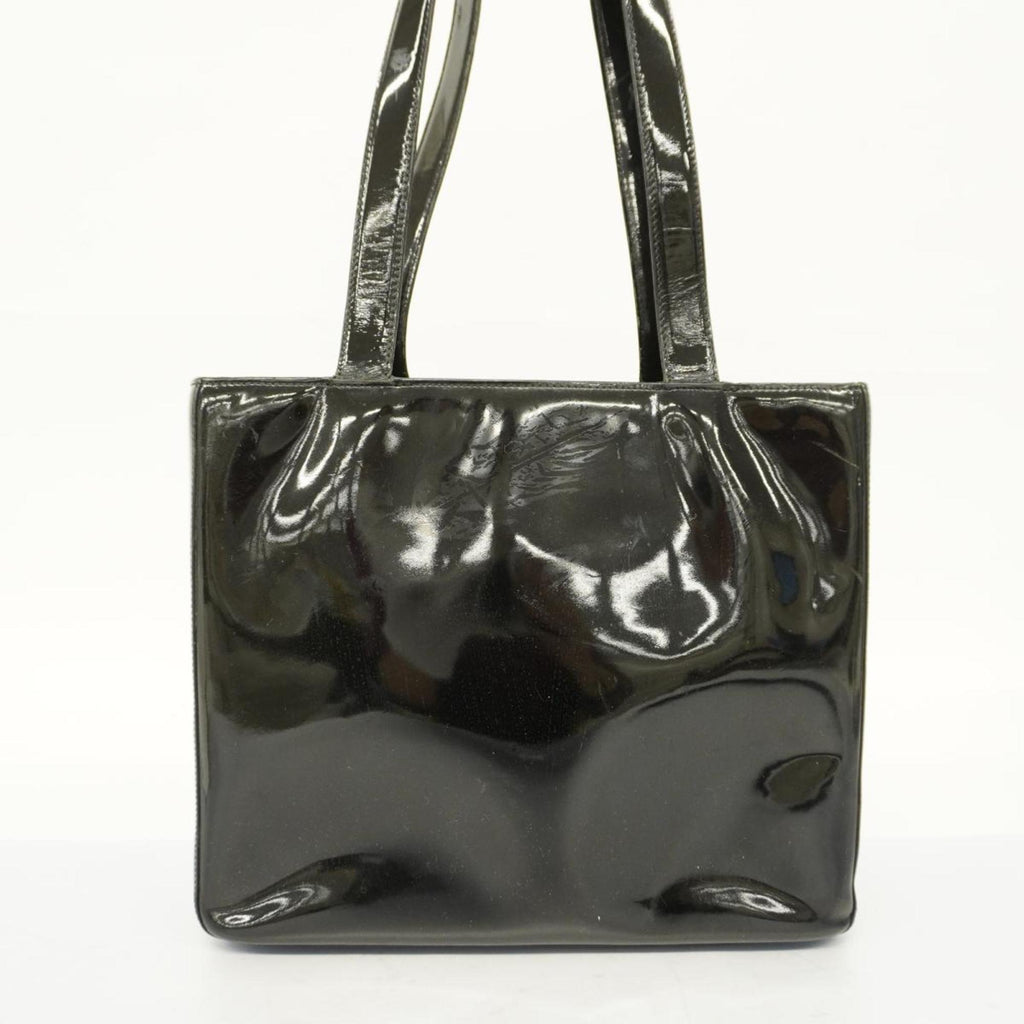 Black Women's Champagne Leather Chanel Tote Bag (Good) Patent Pre-Owned