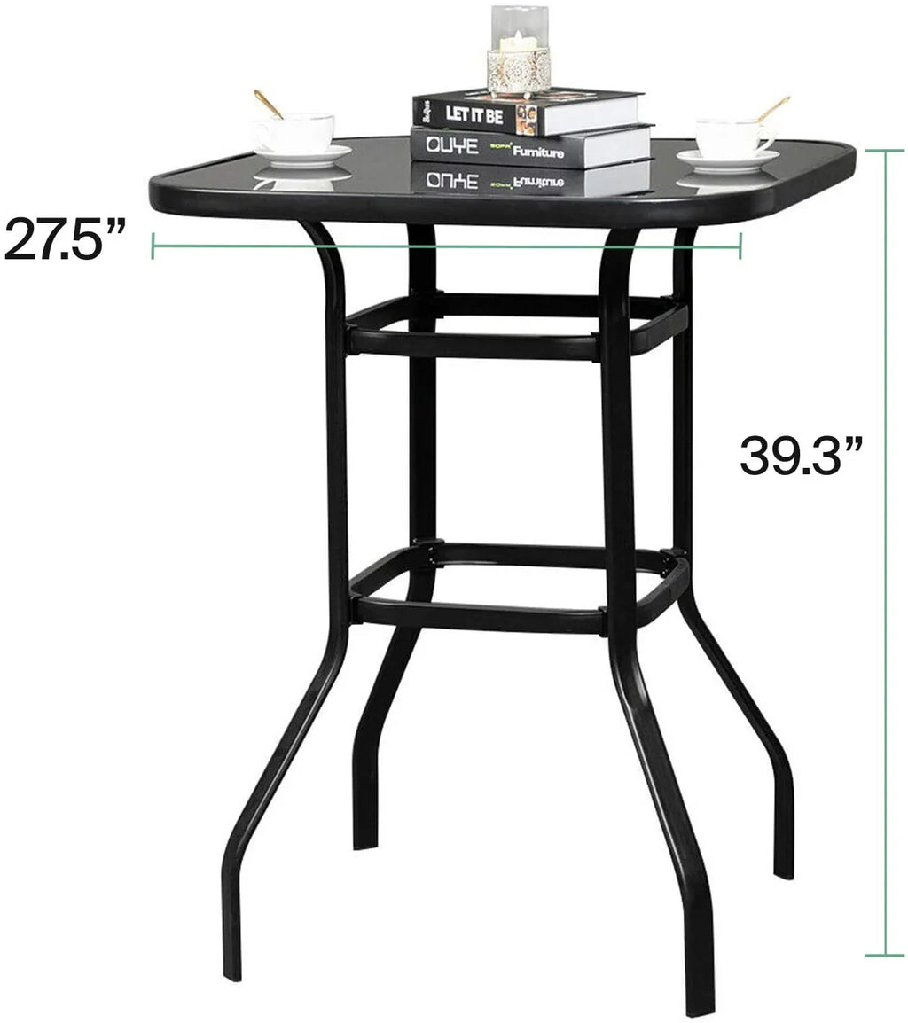 For Solid Deck Table Durable Nikias Glass Bar