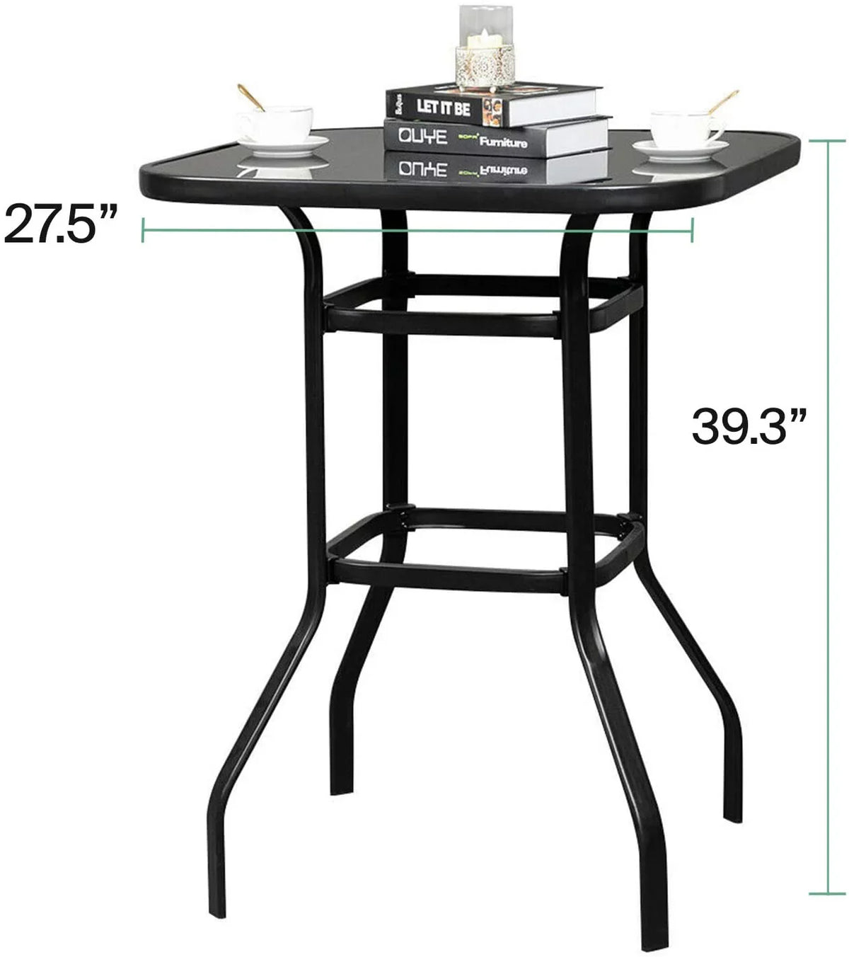 For Solid Deck Table Durable Nikias Glass Bar