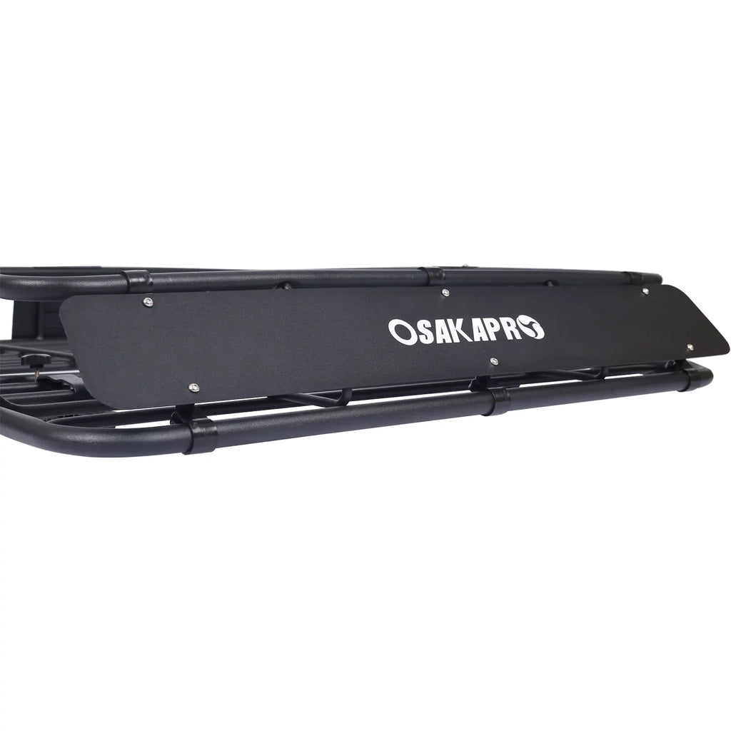 Universal Fit 43" Cargo Top Weatherproof Steel Carrier Rooftop Roof Heavy-Duty Mount - Black Basket Steel Rack