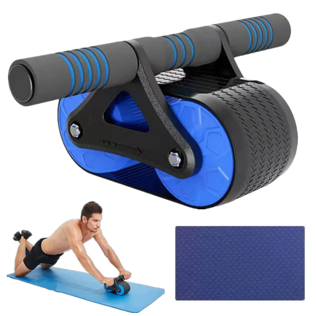 with Exercise, Ergonomic Wheel Mat Knee with Handle Core Assistance and for AB Equipment with Workout Springs Resistance Abdominal Roller Rebound Automatic