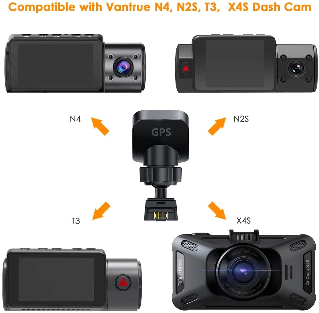 Mac N4, T3 Mount Vantrue C Dash Cam GPS Windows N1 and Receiver Module X4S, USB Port Pro(2023), N2S, Type Adhesive for