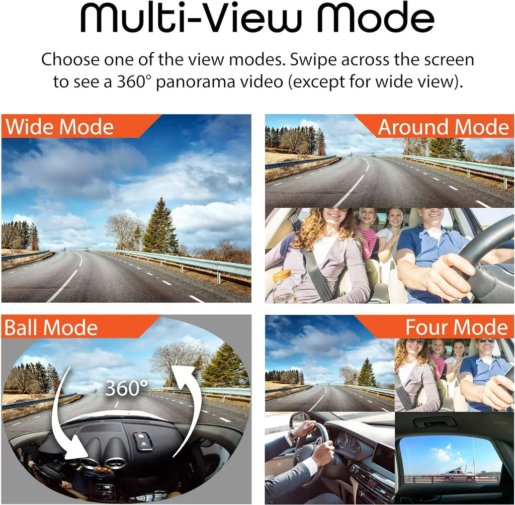 Box - Rexing Channel Camera Angle 360 Black Open V360 Wide Dashboard Dual Degree