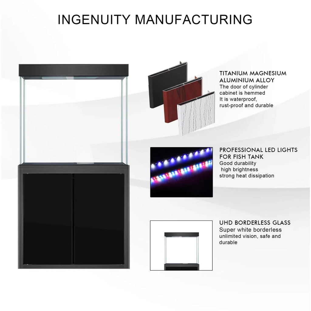 Tempered Glass Black Gallon Aquarium Aqua 100 All-in-one Dream