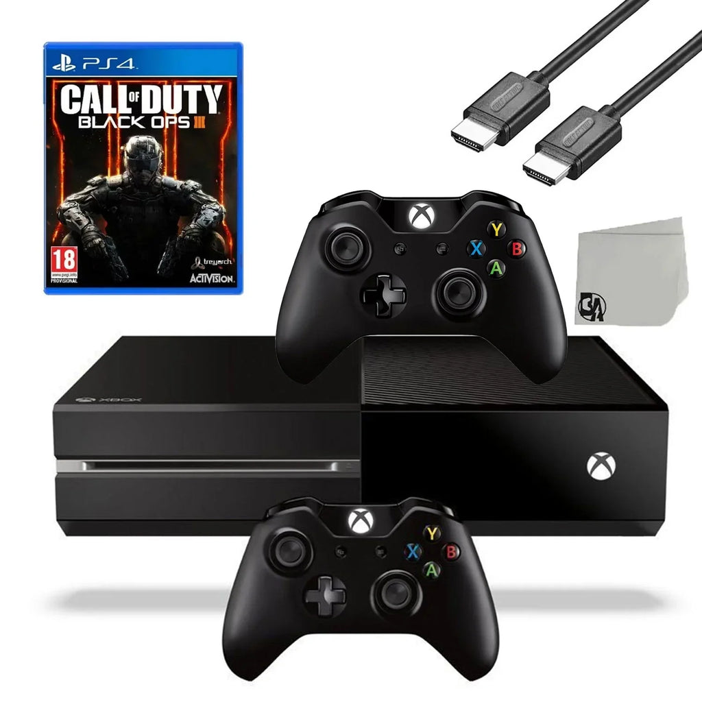 Black 2 One Black Original Bundle Duty BOLT 3 Included Controller Console Game Ops Xbox 500GB Gaming AXTION With Cable Of Call Microsoft HDMI Used