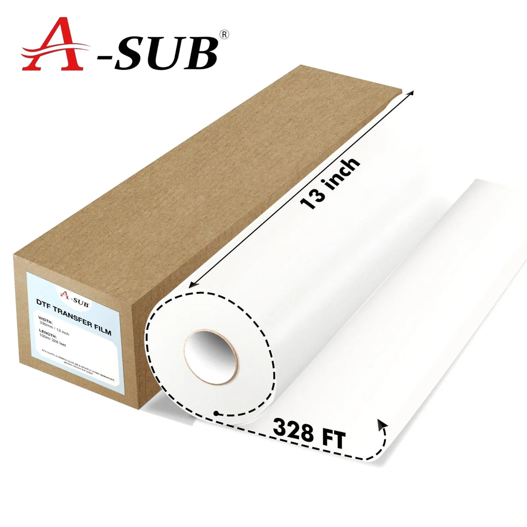 Film DTF in FT for DTF Roll Roll Paper Transfer 13 328 DTF Transfer, 13"x328' Sublimation A-SUB Film Heat X DTF