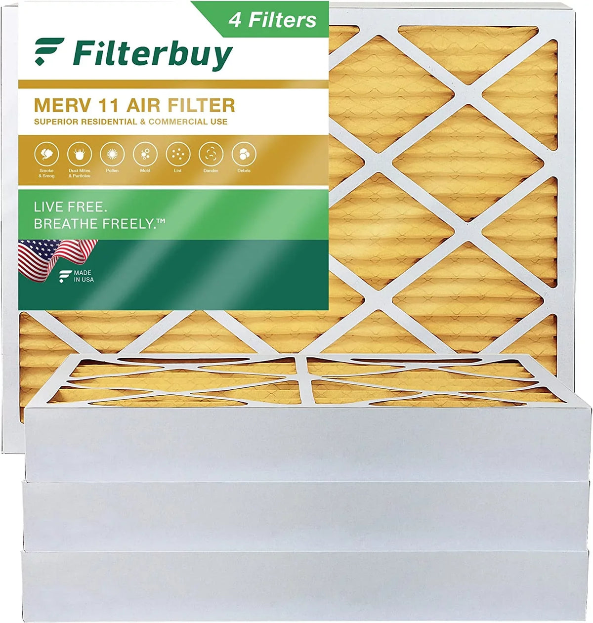 Furnace Filterbuy 10x16x4 Filters (4-Pack) Air HVAC AC 11 MERV Pleated