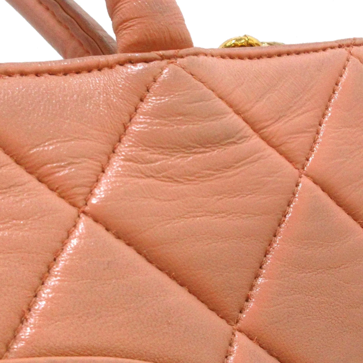 Authenticated (Good) Lambskin Orange Pre-Owned Tote Bag Women Leather Chanel Medallion Tote