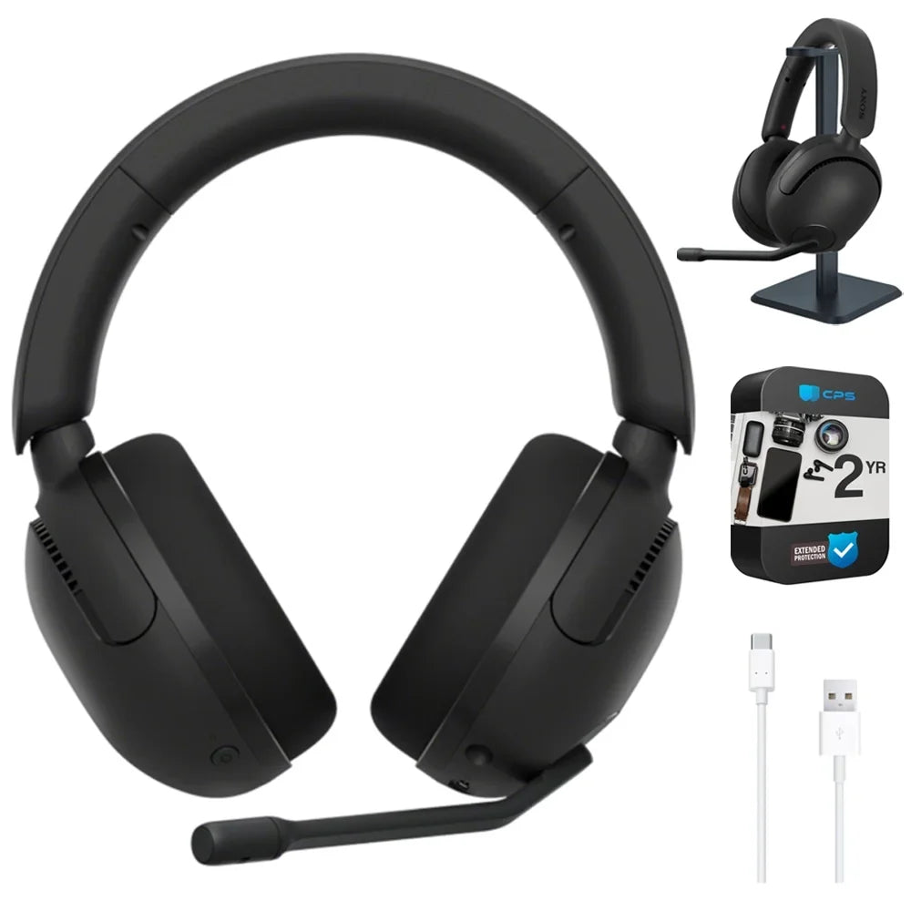 to H5 USB-C CPS Wireless Deco Cancelling Enhanced Headset, Noise Pro YR Gaming & Black with 2 Pack INZONE USB-A WHG500/B Protection Headphone Sony Stand, Bundle Audio Gear 6 Foot Cable