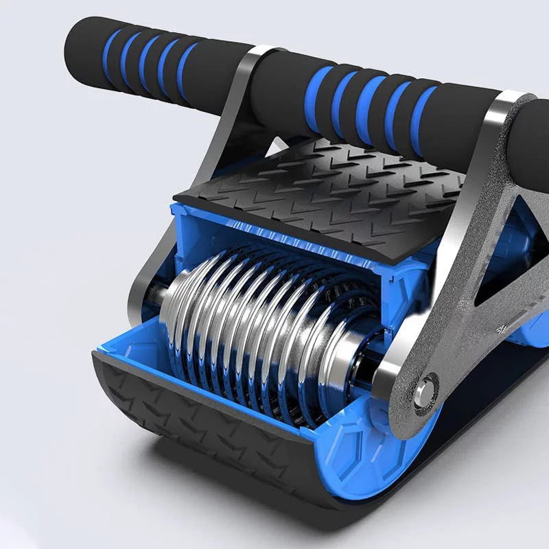 with Exercise, Ergonomic Wheel Mat Knee with Handle Core Assistance and for AB Equipment with Workout Springs Resistance Abdominal Roller Rebound Automatic