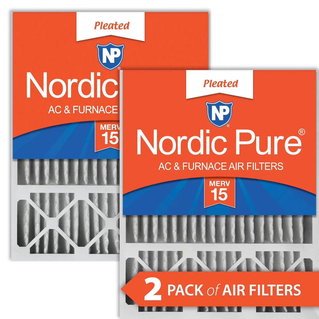 2 Pack Replacement 15 MERV Filters 16x25x5 (4 3/8) Air Honeywell/Lennox