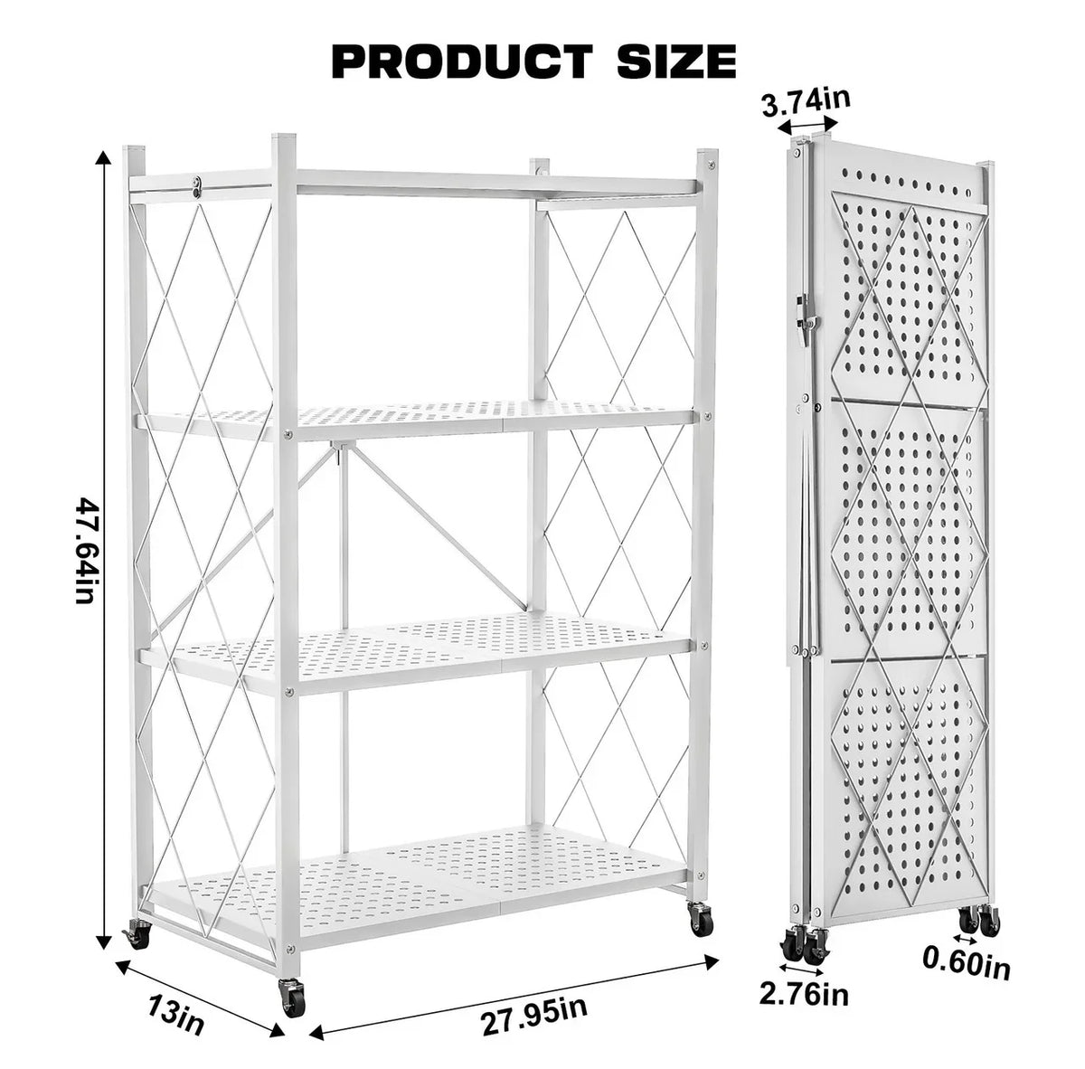 Shelving Heavy Modern Tier Style 3/4 QRInnovations Rack Storage Duty Metal White