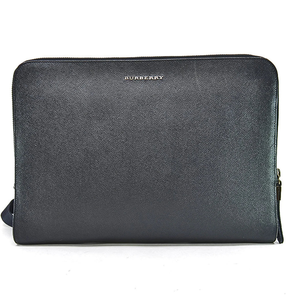 Burberry BURBERRY Pre-Owned Canvas Leather Bag (Good) Nylon Shoulder Black Men