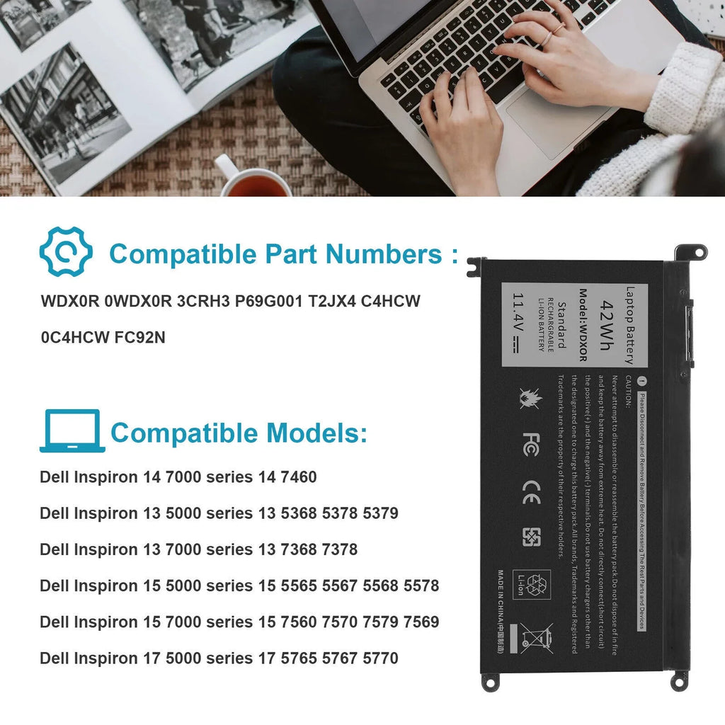Battery WDX0R 0FC92N WDXOR For 0WDX0R,FC92N Dell