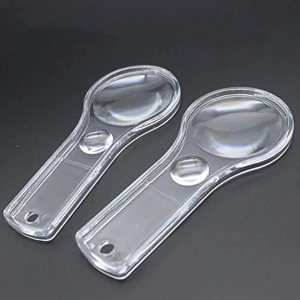 Pack Magnifier 10X Science Hand Classroom, Hand-held Mini Observation Plastic Magnifying Outdoors, 24 Lens Kids, Glasses Reading, for
