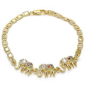 W/ CZ 3 7" PLATED MARINER & ELEPHANTS GOLD M213 BRACELET W/ FLAT 14K RED WHITE