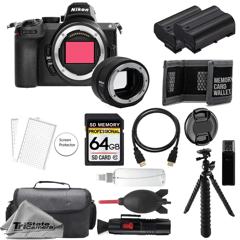 Mount FTZ Nikon II Camera Digital w/ Tripod- Kit Mirrorless 64GB + Accessory Battery+ Adapter+ (Body) Extra Z5