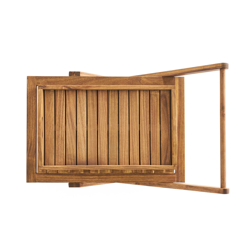 GDF Kenilworth Wood Studio Natural Cart, Acacia Tiered Indoor/Outdoor 2 Bar