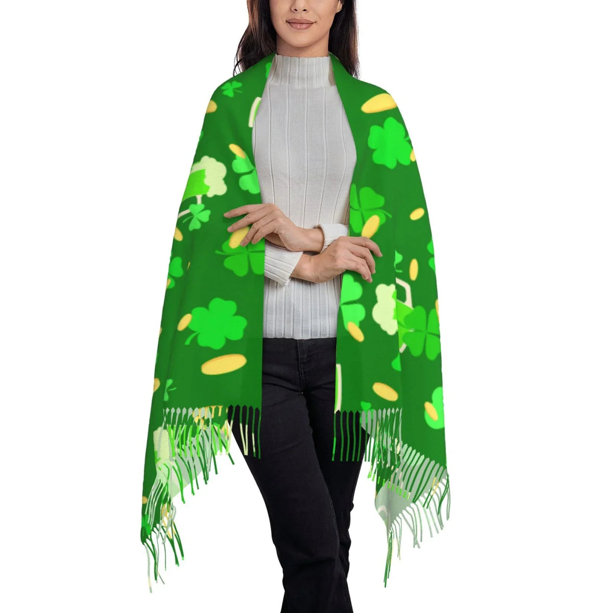 Scarves St Large Day2 Cashmere Warm Art Shawl Wrap Scarf Winter Gifts- Patrick's Elegant Feel Bingfone For Soft Women Print