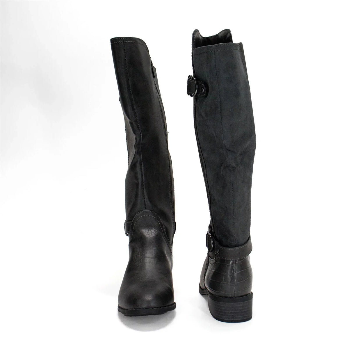 Extra Leandraa M Calf Riding Grey,8 Wide Karen Boot, US Scott Women's