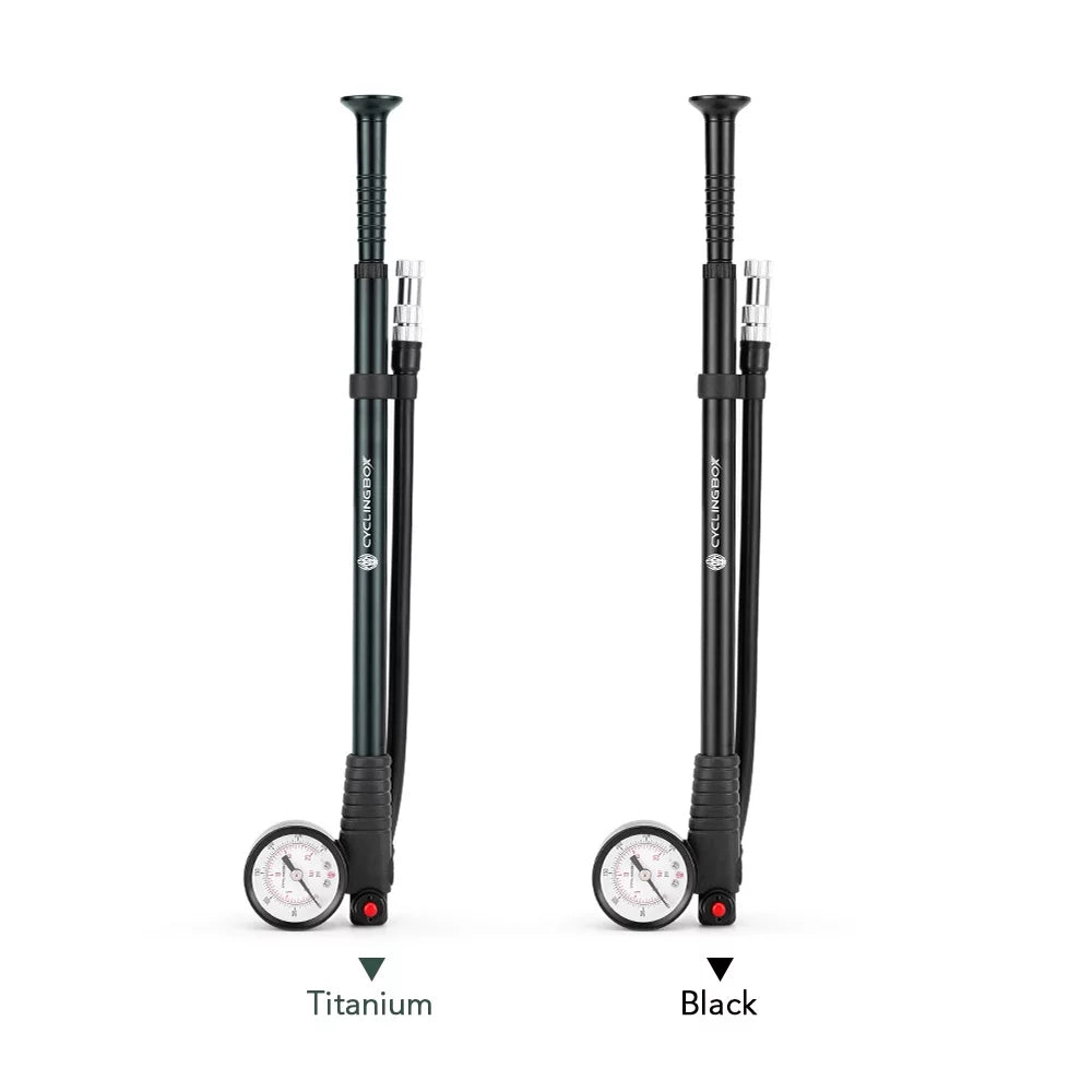 for Bike Shocks Fork High Suspension Gauge CYCLINGBOX Pump with Air Presta Road Front Schrader Valve Mountain Rear Pressure 300PSI