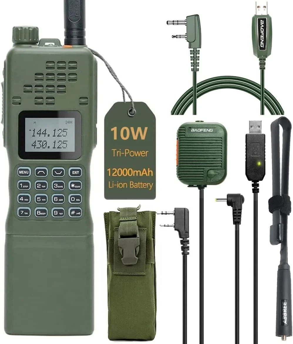 Charger with 10W Kit Shoulder Bag mic,18.8 and Antenna,USB Cable AR-152 Range Way Two Foldable Rechargeable Walkie Cable,AR-152 Programming Full inch Talkie Radio Long ABBREE&BaofengAR-152 Tactical
