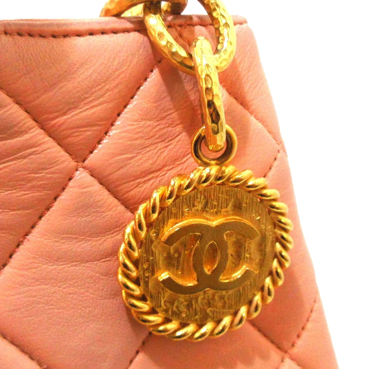 Authenticated (Good) Lambskin Orange Pre-Owned Tote Bag Women Leather Chanel Medallion Tote