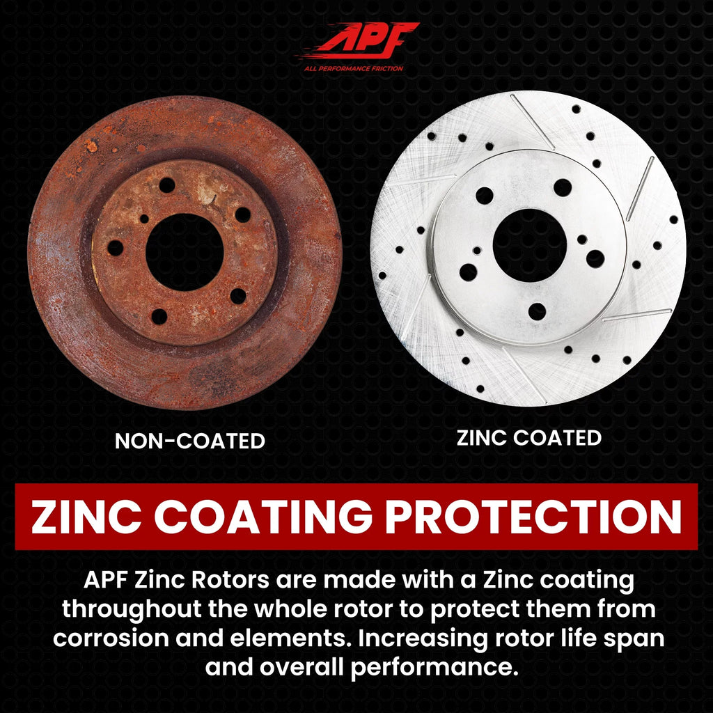 Zinc For Ford Rear Drill/Slot Brake 1998-2002 Ranger Rotors