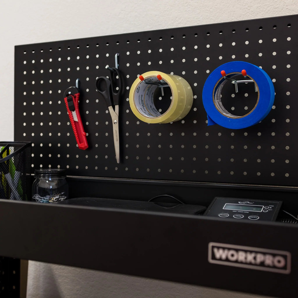 Service Cart Storage, Utility Pegboard WORKPRO Rolling Steel Cart Tool with