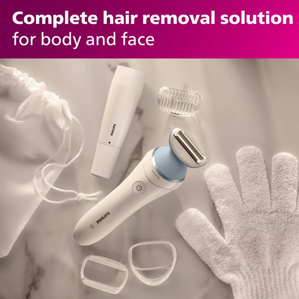 Philips Hair Electric with Remover, Series Electric BRL166/91 Lady Shaver Cordless, 8000 Facial