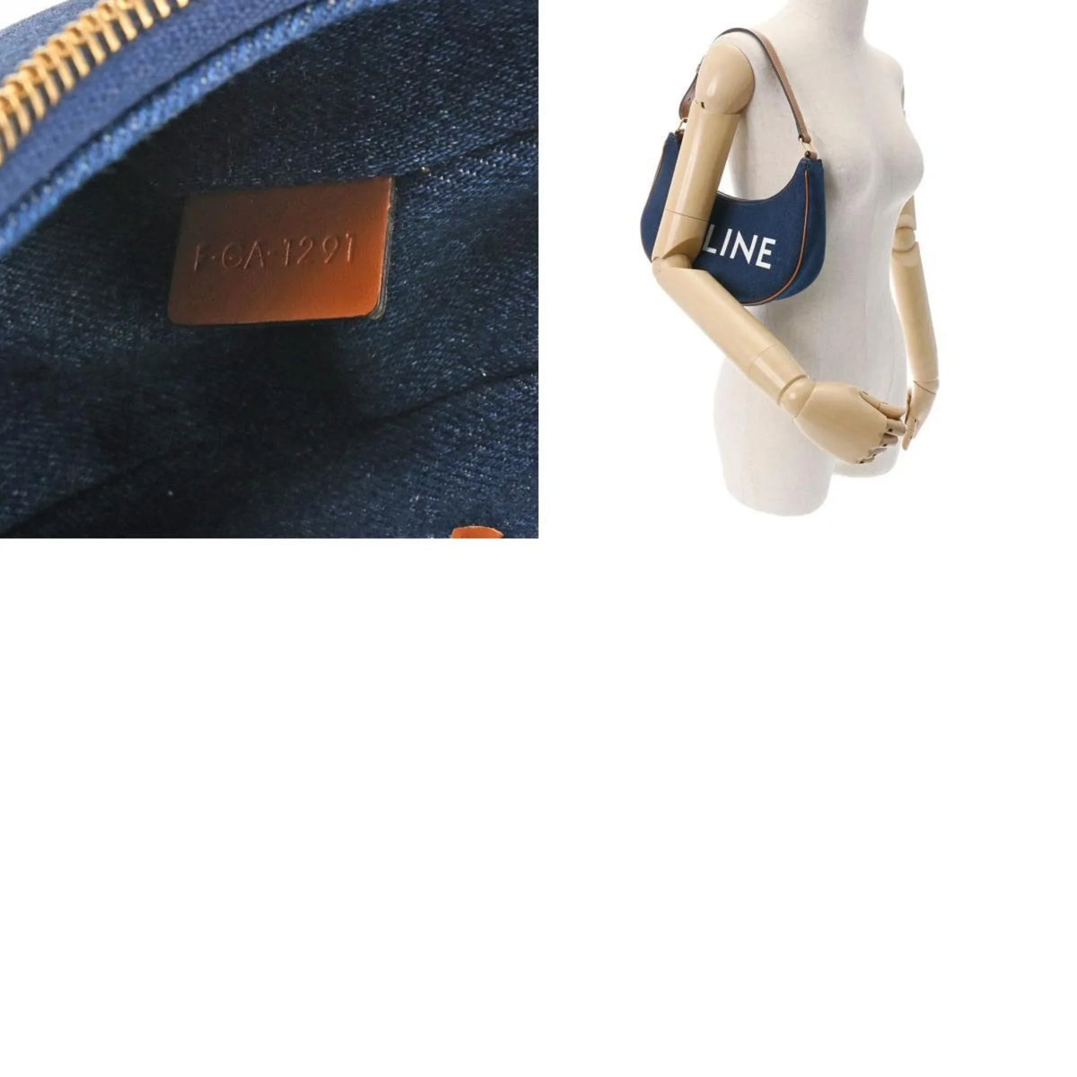 Pre-Owned (Like New) Ava Handbag 193952DKA Leather CELINE Women's Blue Denim