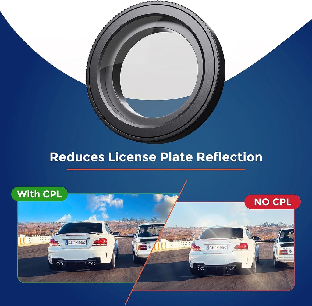 CPL for Ultimate Cam PRO ROVE Anti-Glare ROVE and Filter, Dash Circular Polariser R2-4K R2-4K Models Lens