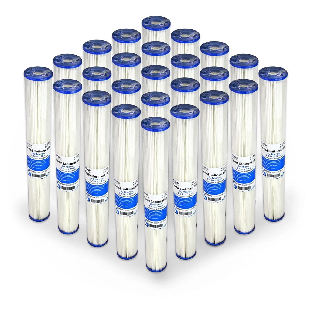 Poly Cartridge 50 2.5x20" Water Pleated micron Pack Filter Sediment 25