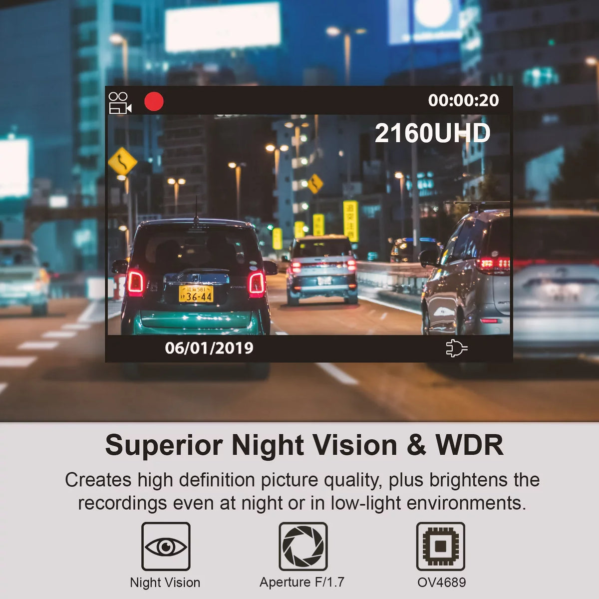 Car HD Cam Dash Ultra Rexing V1-4K