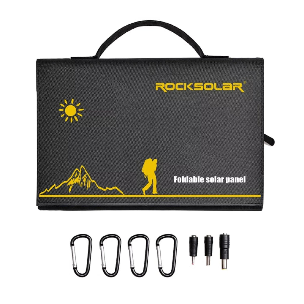 Charger Solar 60W Foldable Battery Panel, Solar USB 12V Portable ROCKSOLAR
