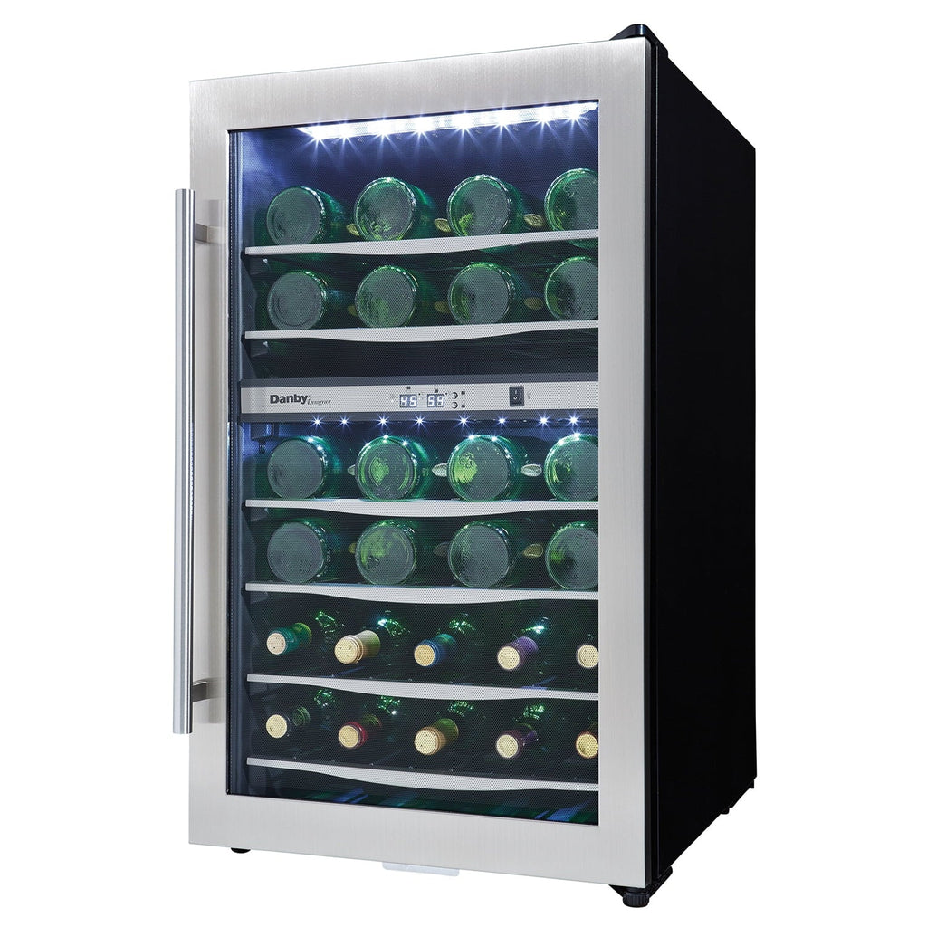 Wine Danby Designer LED Cooler Compact Light Bottle DWC040A3BSSD Refrigerator 38