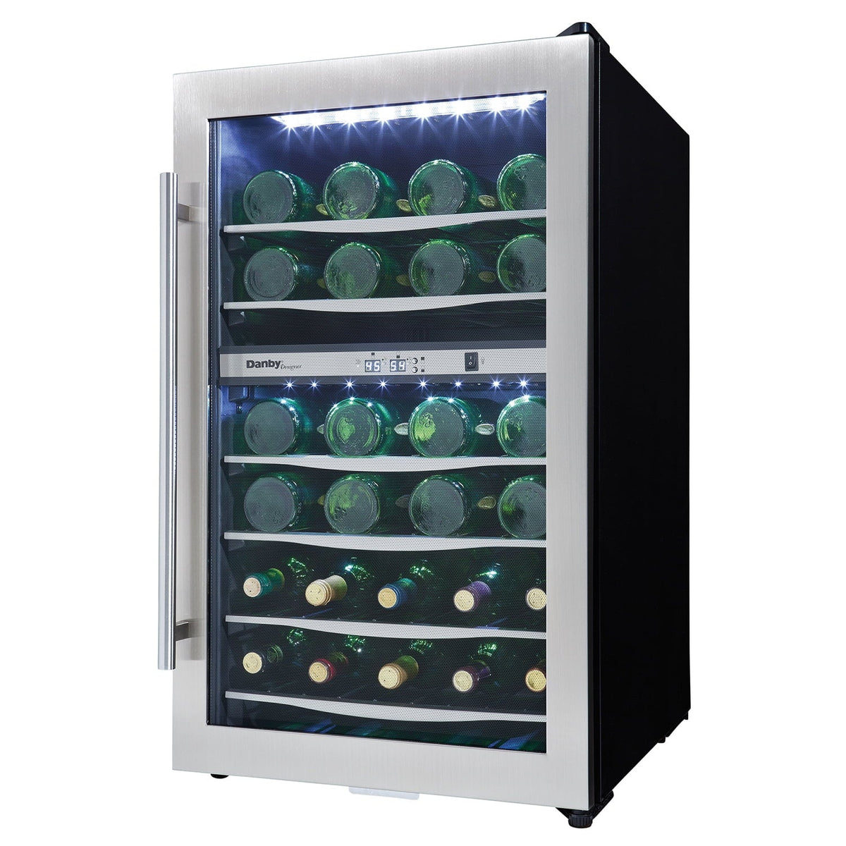 Wine Danby Designer LED Cooler Compact Light Bottle DWC040A3BSSD Refrigerator 38